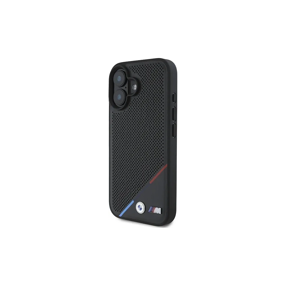 Hurtownia GSM - Etui BMW BMHMP16S23PUPDK Apple iPhone 16 hardcase M Perforated Tricolor Line MagSafe černý/black - BMW705 - {ean13} - Hurt