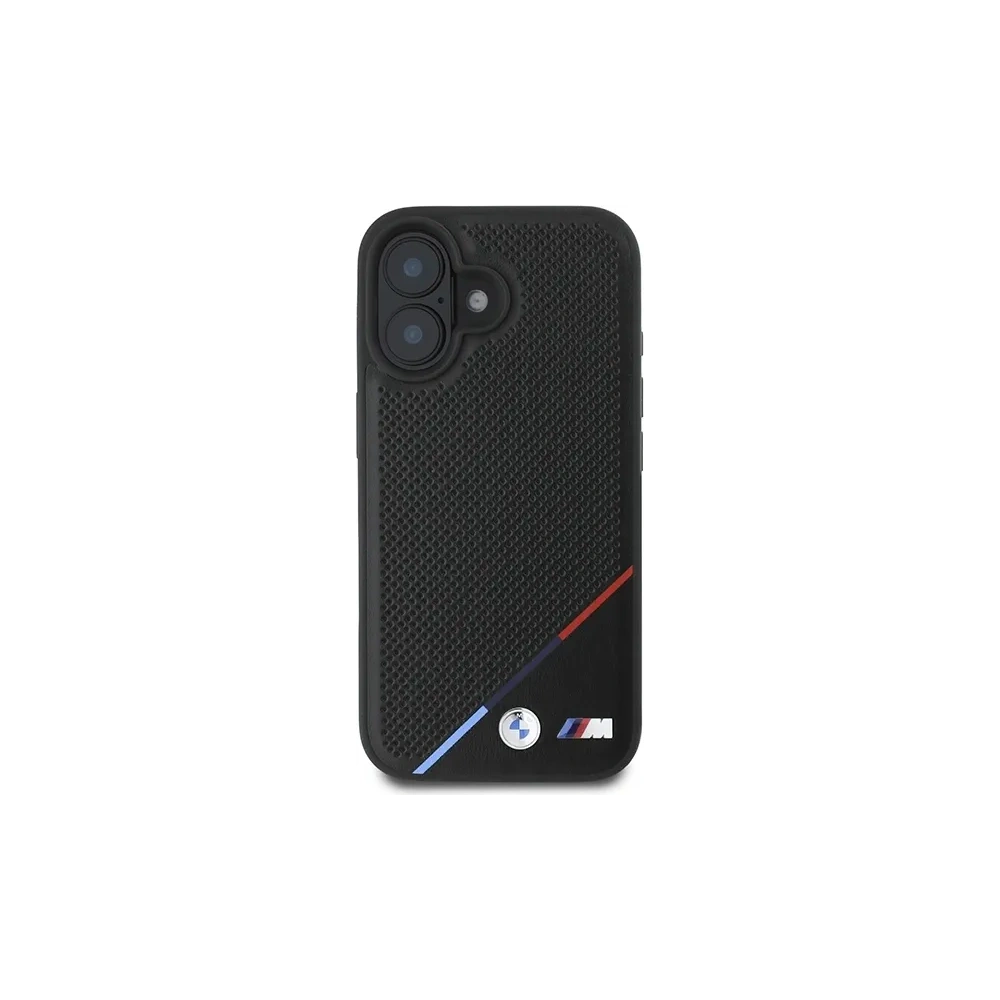 Hurtownia GSM - Etui BMW BMHMP16S23PUPDK Apple iPhone 16 hardcase M Perforated Tricolor Line MagSafe černý/black - BMW705 - {ean13} - Hurt