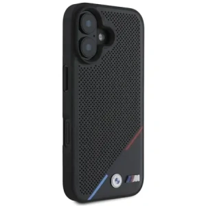 Hurtownia GSM - Etui BMW BMHMP16S23PUPDK Apple iPhone 16 hardcase M Perforated Tricolor Line MagSafe czarny/black - BMW705 - {ean13} - Hurt