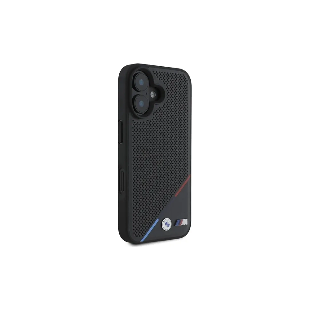 Hurtownia GSM - Etui BMW BMHMP16S23PUPDK Apple iPhone 16 hardcase M Perforated Tricolor Line MagSafe černý/black - BMW705 - {ean13} - Hurt