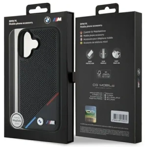 Hurtownia GSM - Etui BMW BMHMP16S23PUPDK Apple iPhone 16 hardcase M Perforated Tricolor Line MagSafe czarny/black - BMW705 - {ean13} - Hurt