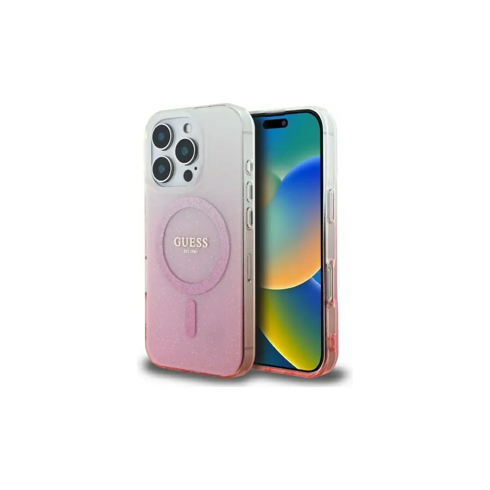 Hurtownia GSM - Guess GUHMP16LHGRCELP Apple iPhone 16 Pro hardcase IML Glitter Gradient MagSafe rózsaszín - GUE4124 - {ean13} - Hurt