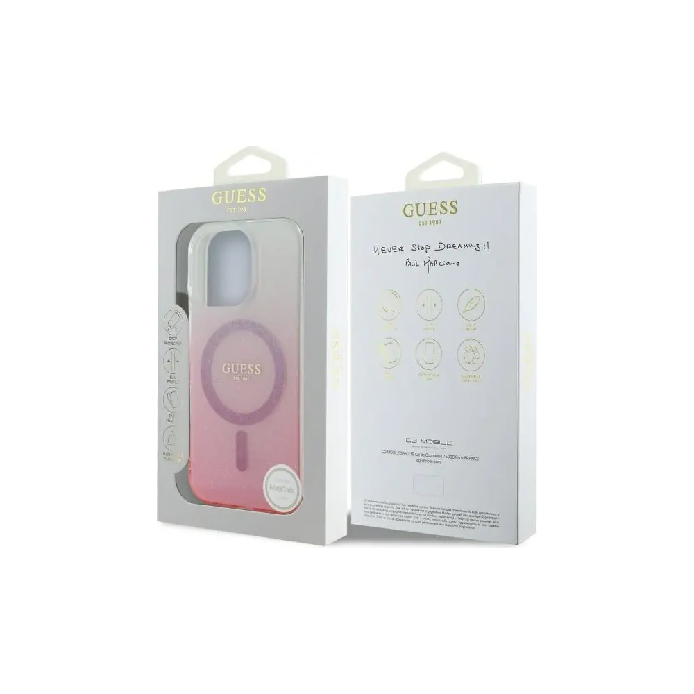 Hurtownia GSM - Guess GUHMP16LHGRCELP Apple iPhone 16 Pro hardcase IML Glitter Gradient MagSafe rózsaszín - GUE4124 - {ean13} - Hurt