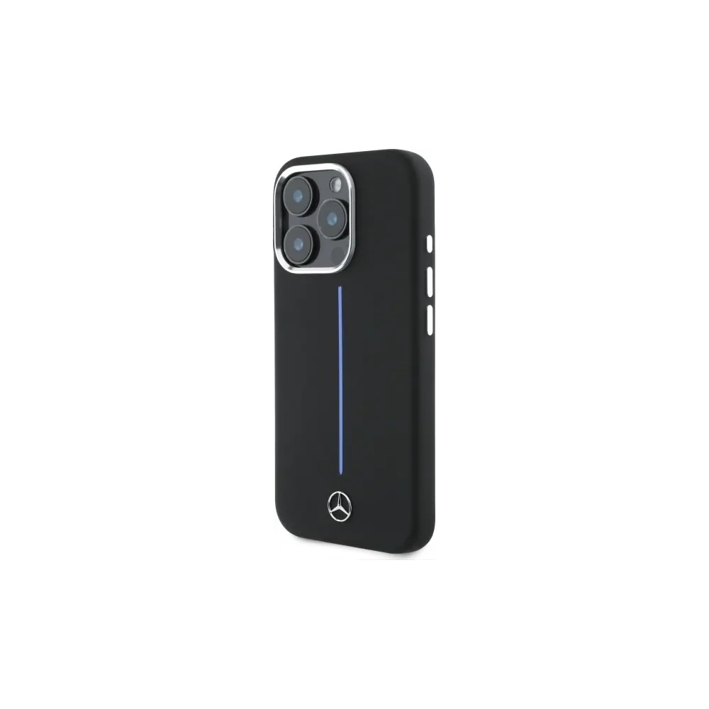 Hurtownia GSM - Etui Mercedes MEHMP16L23SUMBK Apple iPhone 16 Pro hardcase Silicone Blue Stripe MagSafe czarny/black - MRS251 - {ean13} - Hurt