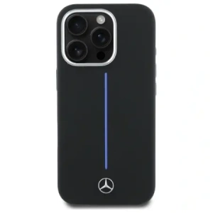 Hurtownia GSM - Etui Mercedes MEHMP16L23SUMBK Apple iPhone 16 Pro hardcase Silicone Blue Stripe MagSafe czarny/black - MRS251 - {ean13} - Hurt
