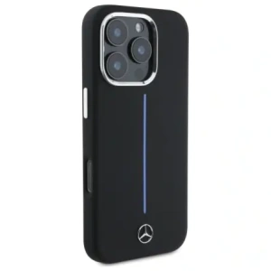 Hurtownia GSM - Etui Mercedes MEHMP16L23SUMBK Apple iPhone 16 Pro hardcase Silicone Blue Stripe MagSafe czarny/black - MRS251 - {ean13} - Hurt