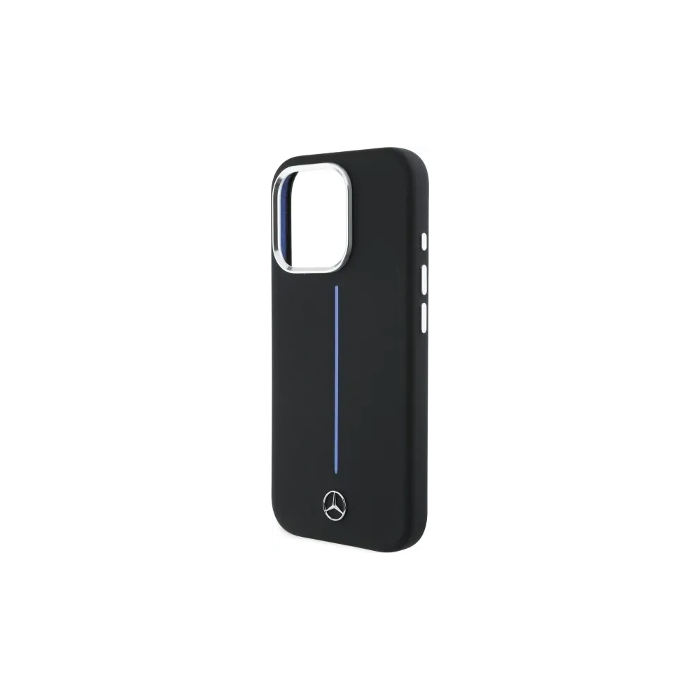 Hurtownia GSM - Etui Mercedes MEHMP16L23SUMBK Apple iPhone 16 Pro hardcase Silicone Blue Stripe MagSafe czarny/black - MRS251 - {ean13} - Hurt
