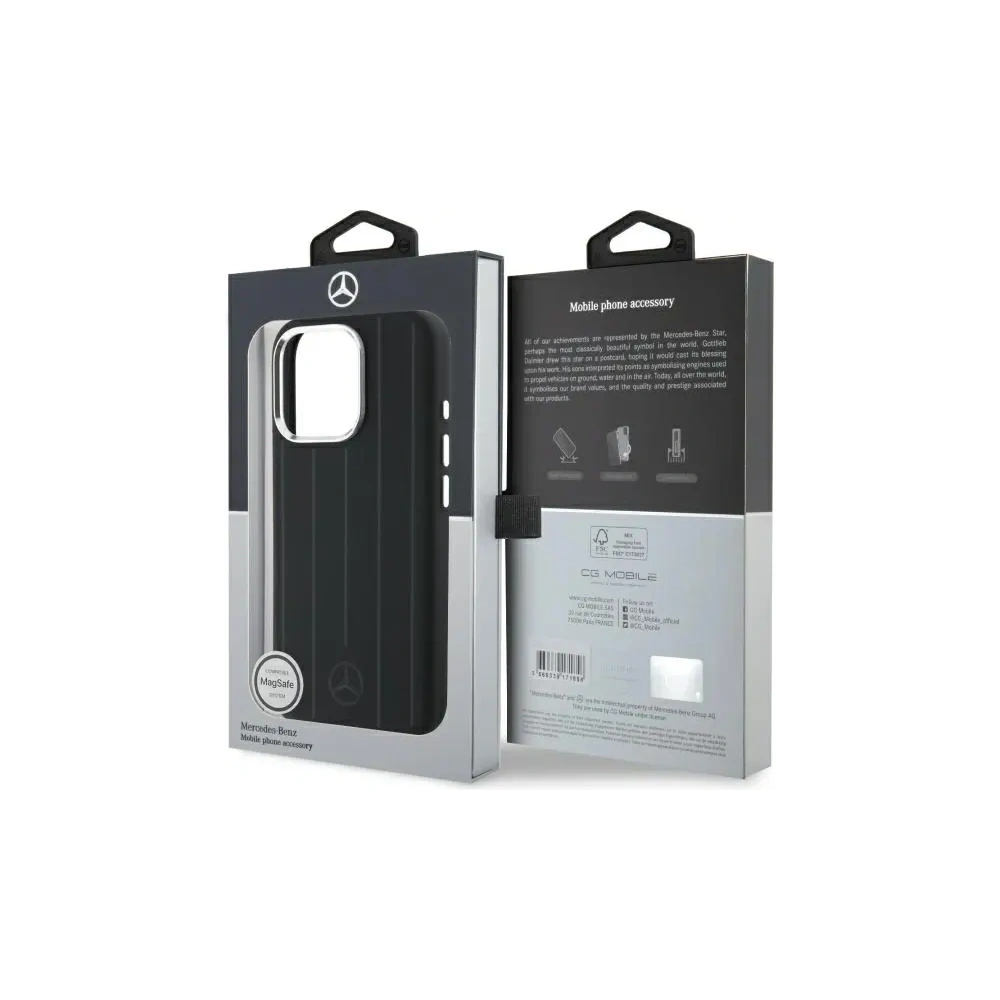 Hurtownia GSM - Etui Mercedes MEHMP16L23SUVSK Apple iPhone 16 Pro hardcase silikonový vertikální tónovaný pruhy MagSafe černý/black - MRS253 - {ean13} - Hurt