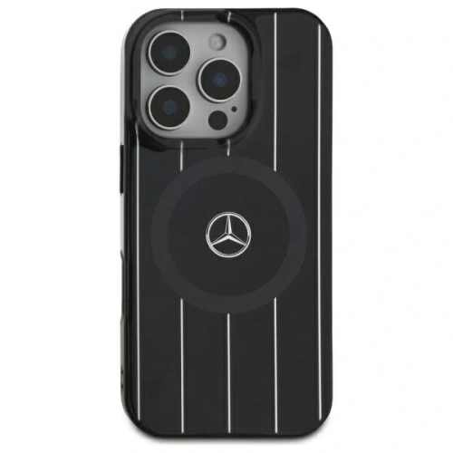 Etui Mercedes MEHMP16S23HRSK Apple iPhone 16 hardcase MB Double Layer Crossed Lines MagSafe czarny/black