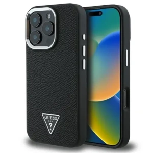 Etui Guess GUHMP16LPGTSPSK Apple iPhone 16 Pro hardcase Grained Triangle MagSafe czarny/black