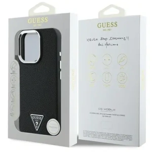 Etui Guess GUHMP16LPGTSPSK Apple iPhone 16 Pro hardcase Grained Triangle MagSafe czarny/black