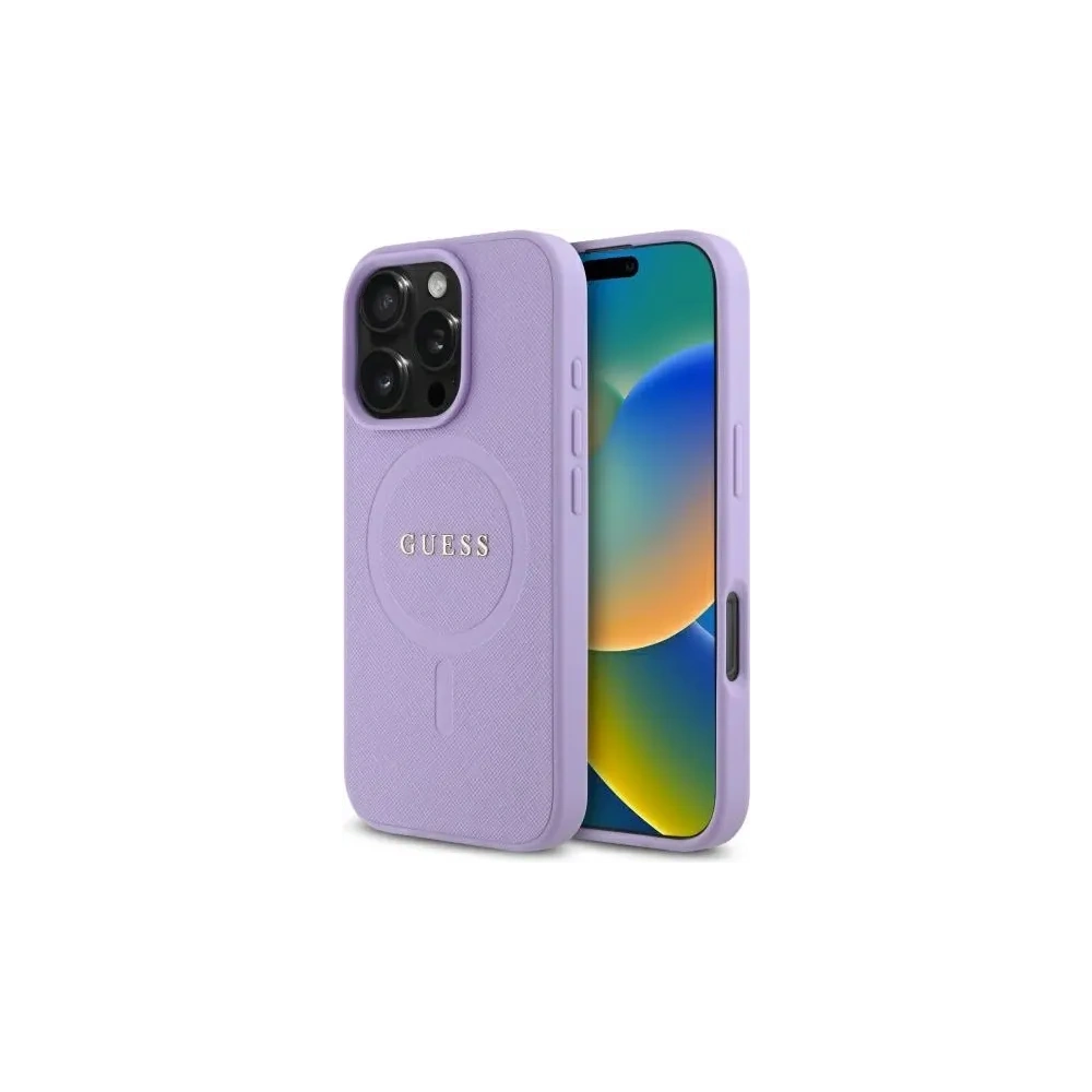 Hurtownia GSM - Etui Guess GUHMP16LPSAHMCU Apple iPhone 16 Pro hardcase Saffiano MagSafe fioletowy/purple - GUE4128 - {ean13} - Hurt