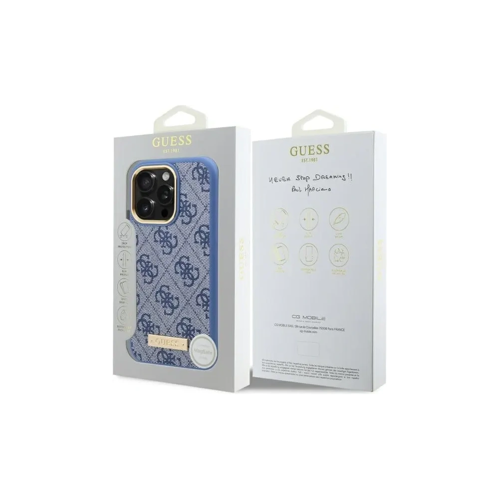 Hurtownia GSM - Etui Guess GUHMP16LU4GPRB Apple iPhone 16 Pro hardcase 4G Logo Plate MagSafe niebieski/blue - GUE4129 - {ean13} - Hurt