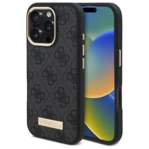 Etui Guess GUHMP16LU4GPRK Apple iPhone 16 Pro hardcase 4G Logo Plate MagSafe czarny/black