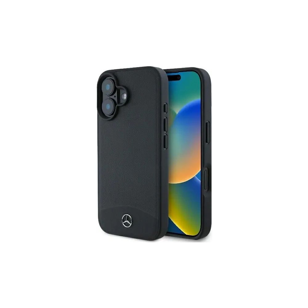 Hurtownia GSM - Mercedes MEHMP16S23RBARK Apple iPhone 16 carcasă tare din piele texturată și simplă MagSafe neagră - MRS257 - {ean13} - Hurt
