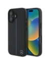Mercedes MEHMP16S23RURBK Apple iPhone 16 keménytok MB Blue Line Leather MagSafe fekete