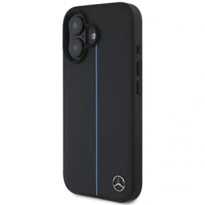 Wholesale Mercedes MEHMP16S23RURBK Apple iPhone 16 hardcase MB Blue Line Leather MagSafe black - MRS259 - {ean13} - Hurt