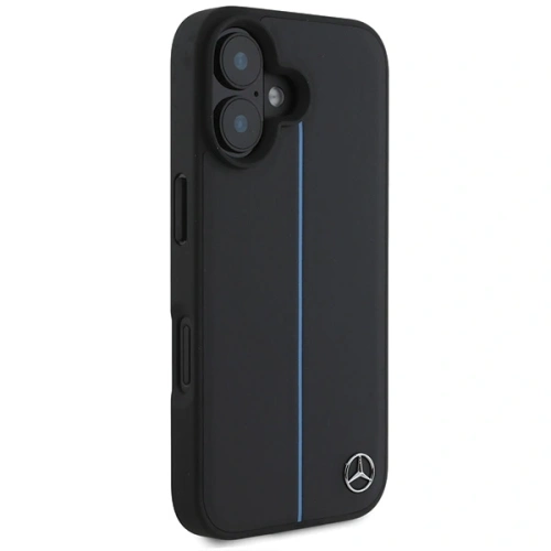 Etui Mercedes MEHMP16S23RURBK Apple iPhone 16 hardcase MB Blue Line Leather MagSafe czarny/black
