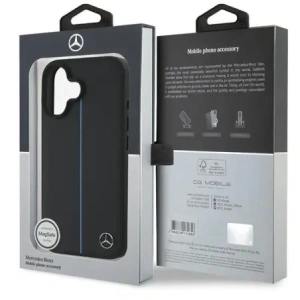 Hurtownia GSM - Etui Mercedes MEHMP16S23RURBK Apple iPhone 16 hardcase MB Blue Line Leather MagSafe czarny/black - MRS259 - {ean13} - Hurt