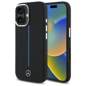 Hurtownia GSM - Etui Mercedes MEHMP16S23SUMBK Apple iPhone 16 hardcase Silicone Blue Stripe MagSafe czarny/black - MRS260 - {ean13} - Hurt