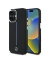 Mercedes MEHMP16S23SUMBK Apple iPhone 16 carcasă din silicon cu dungi albastre MagSafe neagră