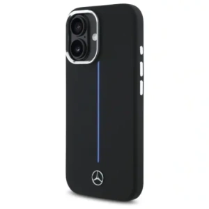 Hurtownia GSM - Etui Mercedes MEHMP16S23SUMBK Apple iPhone 16 hardcase Silicone Blue Stripe MagSafe czarny/black - MRS260 - {ean13} - Hurt