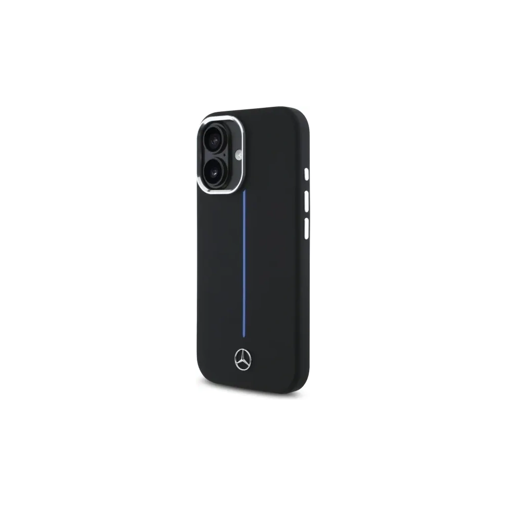 Hurtownia GSM - Etui Mercedes MEHMP16S23SUMBK Apple iPhone 16 hardcase Silicone Blue Stripe MagSafe czarny/black - MRS260 - {ean13} - Hurt