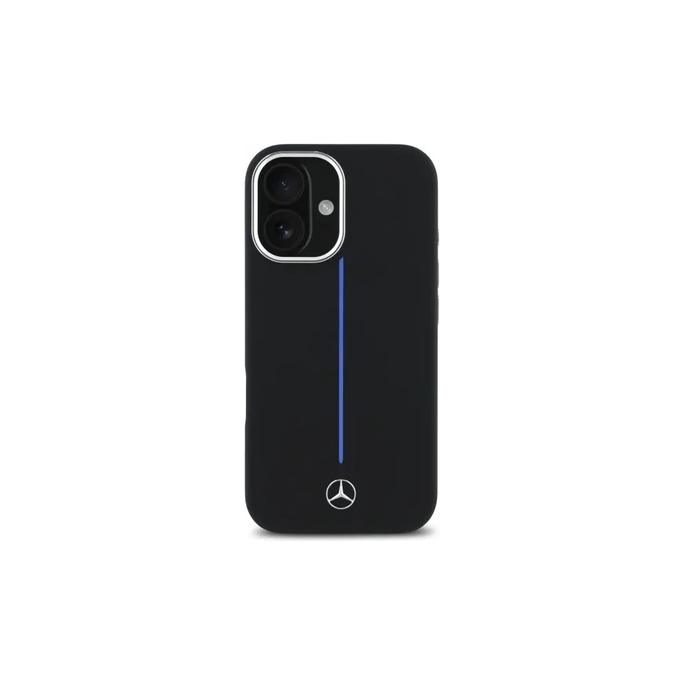 Hurtownia GSM - Mercedes MEHMP16S23SUMBK Apple iPhone 16 kemény tok Szilikon Kék Csík MagSafe fekete - MRS260 - {ean13} - Hurt