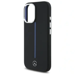 Wholesale Mercedes MEHMP16S23SUMBK Apple iPhone 16 hardcase Silicone Blue Stripe MagSafe black - MRS260 - {ean13} - Hurt