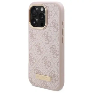 Etui Guess GUHMP16LU4GPRP Apple iPhone 16 Pro hardcase 4G Logo Plate MagSafe różowy/pink