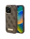 Etui Guess GUHMP16LU4GPRW Apple iPhone 16 Pro hardcase 4G Logo Plate MagSafe brązowy/brown