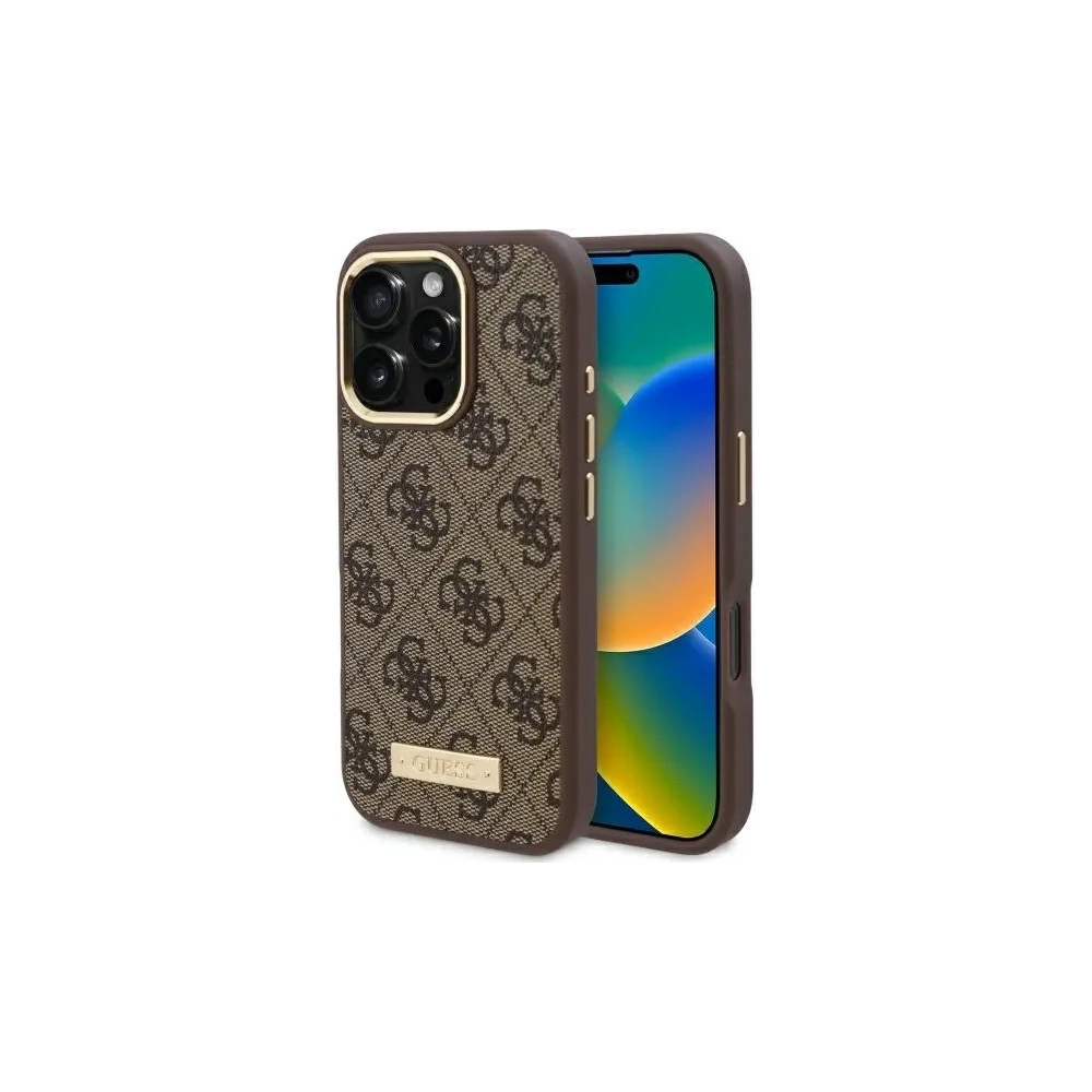 Hurtownia GSM - Etui Guess GUHMP16LU4GPRW Apple iPhone 16 Pro hardcase 4G Logo Plate MagSafe hnědý/brown - GUE4132 - {ean13} - Hurt
