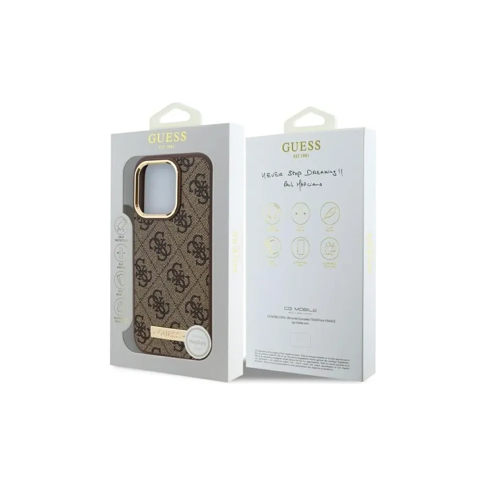 Hurtownia GSM - Etui Guess GUHMP16LU4GPRW Apple iPhone 16 Pro hardcase 4G Logo Plate MagSafe hnědý/brown - GUE4132 - {ean13} - Hurt
