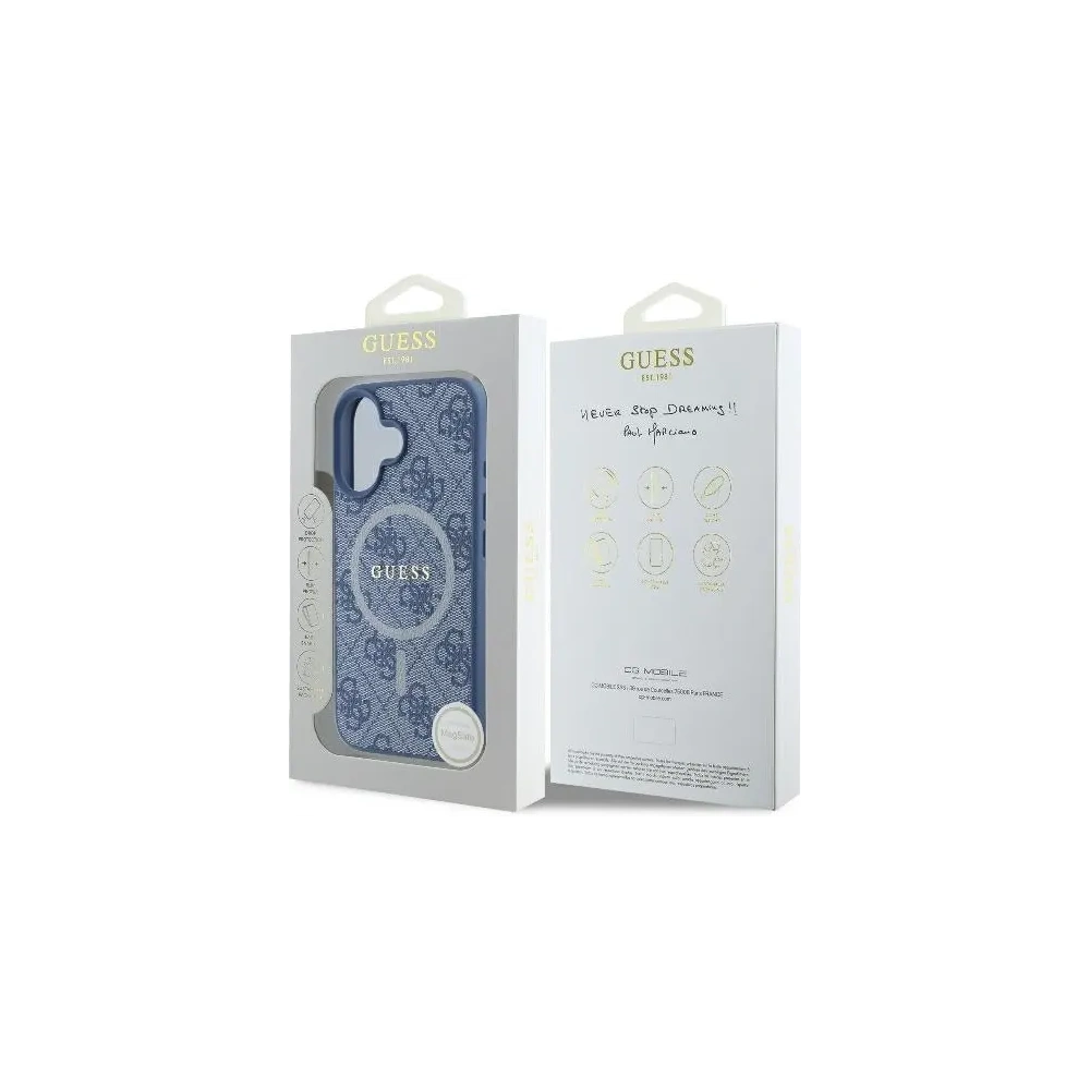 Wholesale Guess GUHMP16MG4GFRB Apple iPhone 16 Plus hardcase 4G Ring Classic Logo MagSafe blue - GUE4133 - {ean13} - Hurt