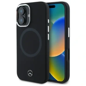 Mercedes MEHMP16S23SUTTK Apple iPhone 16 kemény tok Szilikon Tonális Logó MagSafe fekete