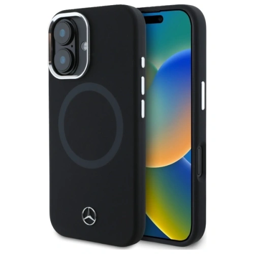 Etui Mercedes MEHMP16S23SUTTK Apple iPhone 16 hardcase Silicone Tonal Logo MagSafe czarny/black