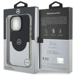 Wholesale Mercedes MEHMP16X23HBIGK Apple iPhone 16 Pro Max hardcase Double Layer BiColor MagSafe black silver - MRS262 - {ean13} - Hurt