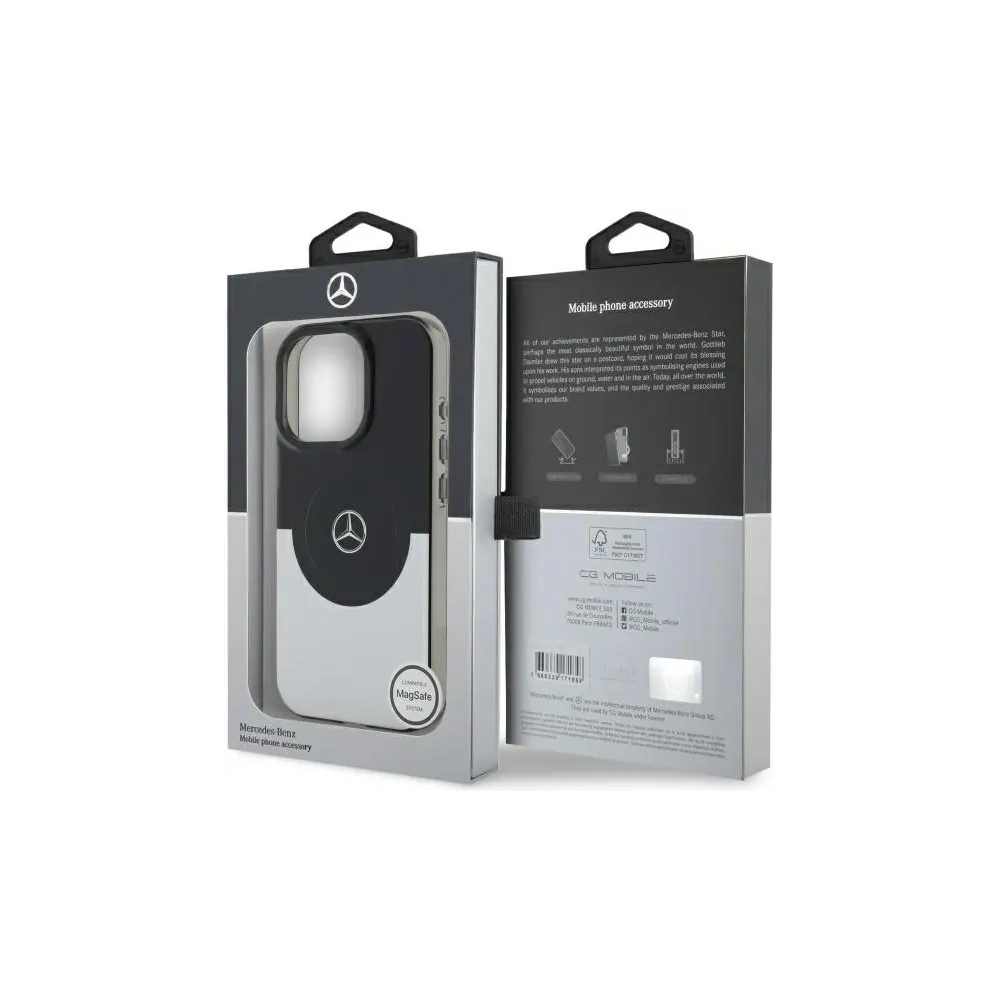 Hurtownia GSM - Mercedes MEHMP16X23HBIGK Apple iPhone 16 Pro Max husă dură cu două straturi BiColor MagSafe negru argintiu - MRS262 - {ean13} - Hurt