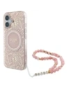 Guess GUHMP16MHCPOFPP Apple iPhone 16 Plus kemény tok IML Virágok Teljesen Elektromos Gyöngy Pánt MagSafe rózsaszín