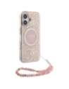 Hurtownia GSM - Guess GUHMP16MHCPOFPP Apple iPhone 16 Plus kemény tok IML Virágok Teljesen Elektromos Gyöngy Pánt MagSafe rózsaszín - GUE4136 - {ean13} - Hurt