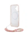 Wholesale Guess GUHMP16MHCPOFPP Apple iPhone 16 Plus hardcase IML Flowers Allover Electro With Pearl Strap MagSafe pink - GUE4136 - {ean13} - Hurt