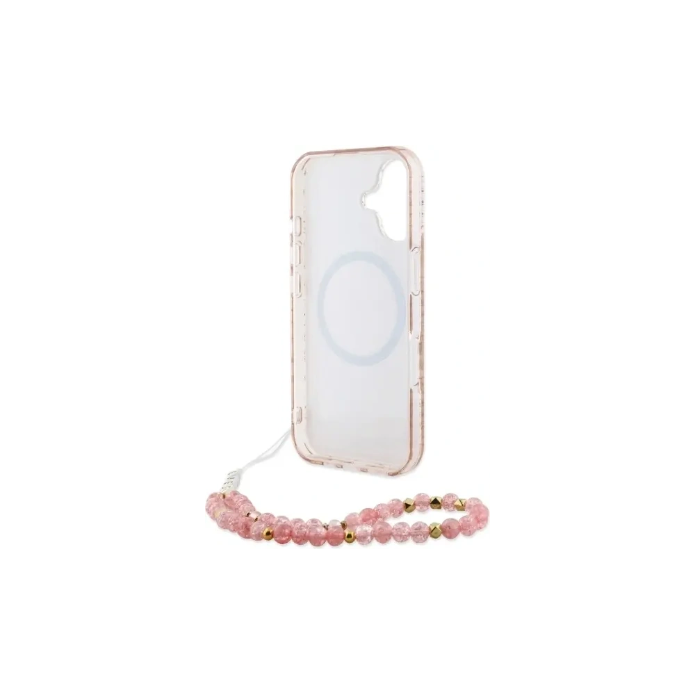 Hurtownia GSM - Etui Guess GUHMP16MHCPOFPP Apple iPhone 16 Plus hardcase IML Flowers Allover Electro With Pearl Strap MagSafe różowy/pink - GUE4136 - {ean13} - Hurt