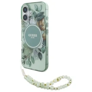 Hurtownia GSM - Guess GUHMP16MHFWBRCESN Apple iPhone 16 Plus keménytok IML Virágok Gyöngy Pánt MagSafe zöld - GUE4137 - {ean13} - Hurt