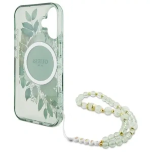 Hurtownia GSM - Guess GUHMP16MHFWBRCESN Apple iPhone 16 Plus keménytok IML Virágok Gyöngy Pánt MagSafe zöld - GUE4137 - {ean13} - Hurt