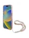Hurtownia GSM - Guess GUHMP16MHFWBRCESP Apple iPhone 16 Plus kemény tok IML Virágok gyöngy pánttal MagSafe rózsaszín - GUE4138 - {ean13} - Hurt