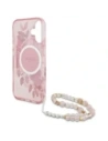 Hurtownia GSM - Guess GUHMP16MHFWBRCESP Apple iPhone 16 Plus kemény tok IML Virágok gyöngy pánttal MagSafe rózsaszín - GUE4138 - {ean13} - Hurt