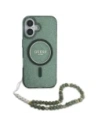 Wholesale Guess GUHMP16MHGCRELSA Apple iPhone 16 Plus hardcase IML Glitter With Pearl Strap MagSafe green - GUE4140 - {ean13} - Hurt
