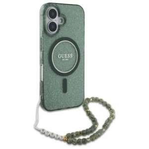 Hurtownia GSM - Guess GUHMP16MHGCRELSA Apple iPhone 16 Plus keménytok IML Glitter gyöngy pánttal MagSafe zöld - GUE4140 - {ean13} - Hurt