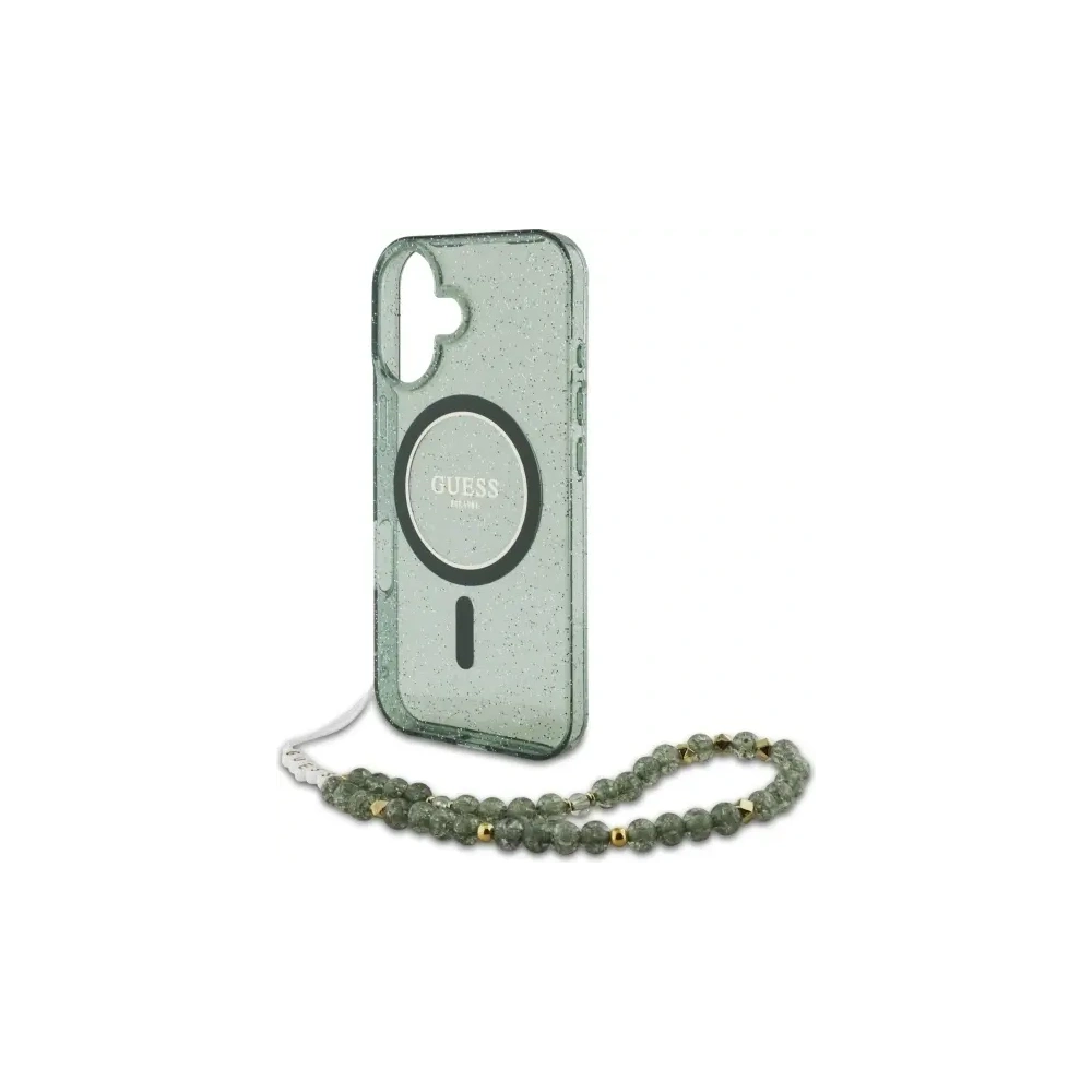 Hurtownia GSM - Guess GUHMP16MHGCRELSA Apple iPhone 16 Plus keménytok IML Glitter gyöngy pánttal MagSafe zöld - GUE4140 - {ean13} - Hurt