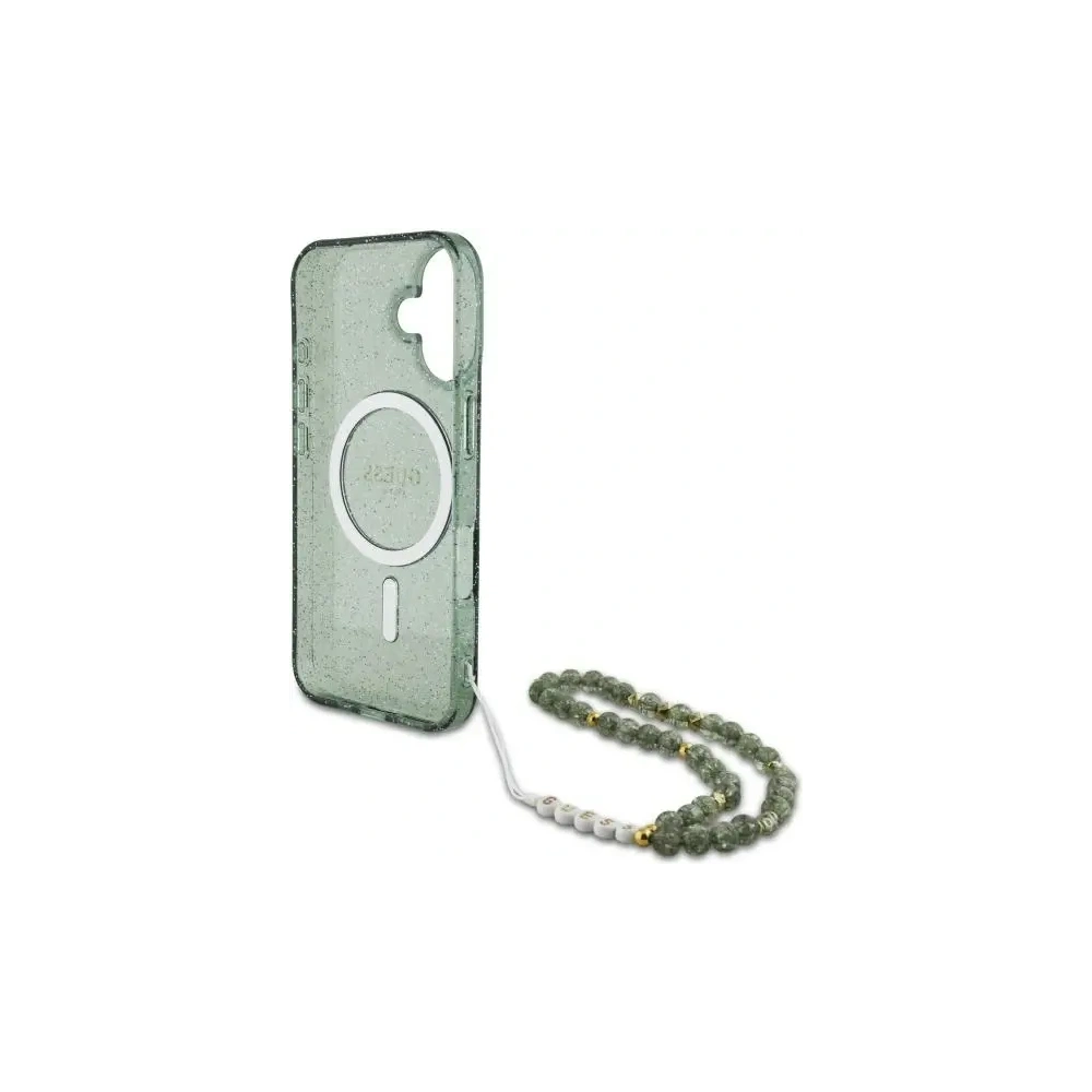 Hurtownia GSM - Guess GUHMP16MHGCRELSA Apple iPhone 16 Plus keménytok IML Glitter gyöngy pánttal MagSafe zöld - GUE4140 - {ean13} - Hurt